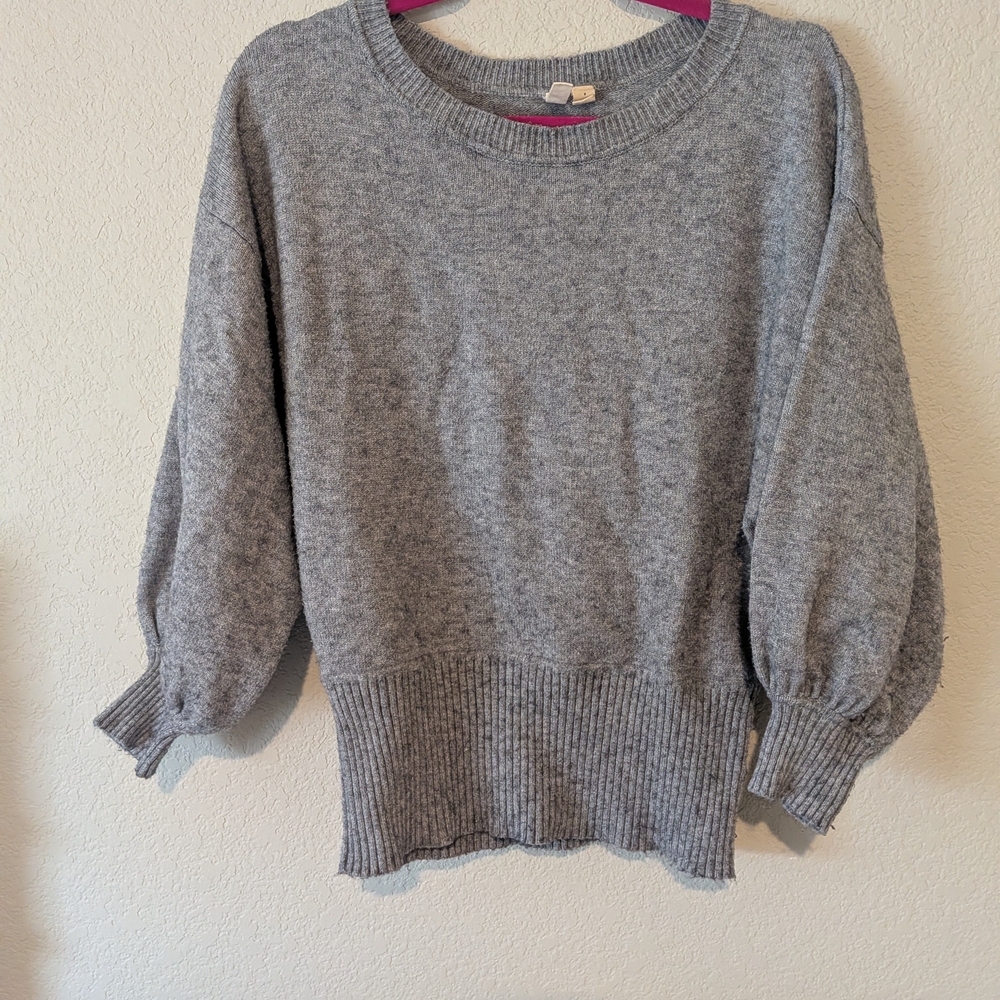 Anthropologie Soft Gray Crew Neck Sweater